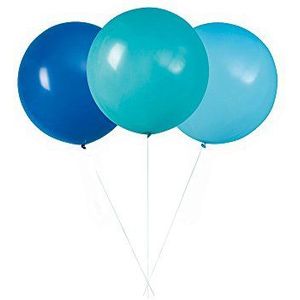 Unique Party 545585-24"" Grote Latex Teal & Blauwe Ballons, geassorteerde Pack van 3