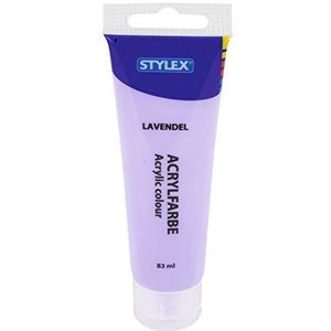 Stylex 28762 acrylverf op waterbasis, 83 ml tube in pastelpaars, mat, hoge dekkings- en kleurkracht, lichtbestendig, sneldrogend en waterbestendig.