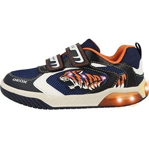 Geox Jongens J Inek Boy Sneakers, Navy Oranje, 35 EU