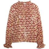 IZIA Blouse  lichtbeige / roestbruin / karmijnrood / zwart