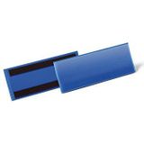 Durable 175704 Magnetische documenthouder voor etiketten 1/2 A5 liggend formaat (210 x 74 mm), verpakking 50 stuks, blauw