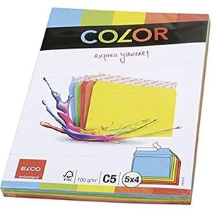 ELCO Color verzendtas C5 100 g/m² 4 x 5 kleuren met kleefsluiting verpakt 20 stuks op kleur gesorteerd