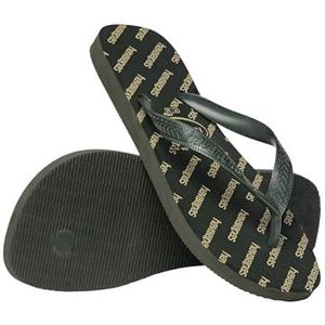 Havaianas - Top Logomania Essentials, comfortabele, duurzame en lichte badslippers, logo-details op de zool, uniseks volwassenen, Green Olive, 33/34 EU
