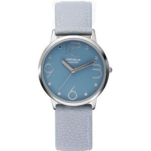 Orphelia Mode Vrouwen Analoge Horloge Oblivious met Lederen Band, Blauw, Japans