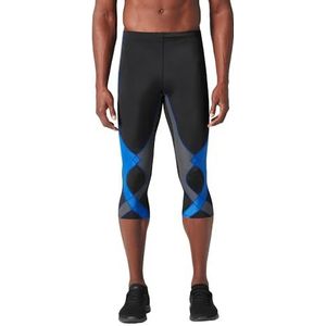 CW-X - Stabilyx 3/4 Compressiebroek - Heren - Zwart/Blauw/Grijs - Heup Rug en Knie Ondersteuning