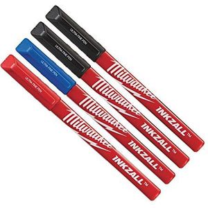 INKZALL™ Pen met ultrafijne punt, op kleur gesorteerd, 4 stuks, rood