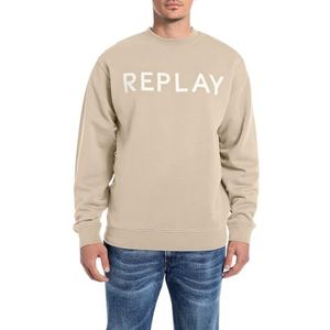 Replay Heren sweatshirt regular fit met ronde hals, 803 Light Taupe, M