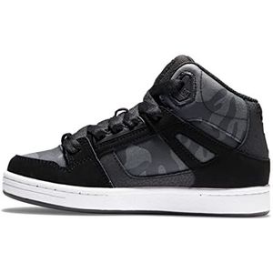 DC Shoes Jongens pure hi-lederen high-top schoenen voor kinderen sneakers, Black camouflage., 30 EU