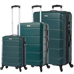 Totto - Harde koffer - Rayatta - Bistro Green - groen - drie koffermaten - interne scheidingswand - Kissing Slider-systeem - polyester voering, Groen, Travel
