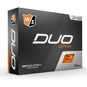 Wilson Personeel Golfballen, Duo soft, 12 ballen, Oranje, Mat oppervlak, Gemakkelijk te vinden, WGWP50300