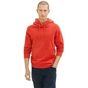 TOM TAILOR Uomini Basic hoodie sweatshirt 1034361, 11311 - Molten Lava Red, L