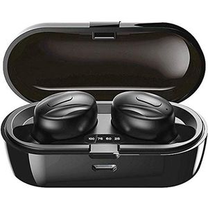 Xawy Bluetooth hoofdtelefoon, Bluetooth 5.0 draadloze oortelefoon in-ear stereo geluid microfoon mini draadloze oordopjes met hoofdtelefoon en draagbare oplaadcase voor iOS Android PC LD7