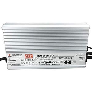 Onbekend HLG-600H-24A: MEAN WELL LED-voeding 600 W, 24 V, IP65, spanning en stroom instelbaar 24 V 600 W