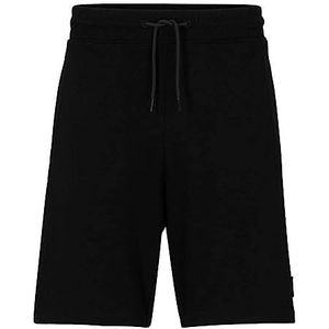 HUGO Diz C Shorts voor heren, van katoen-terry met tonale logo-patch, zwart 1, S