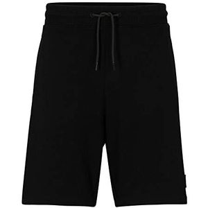 HUGO Diz C Shorts voor heren, van katoen-terry met tonale logo-patch, zwart 1, S