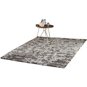 Relaxdays hoogpolig tapijt Shaggy als pluizig woonkamertapijt, slaapkamer tapijt met patroon, 120x170 cm, grijs