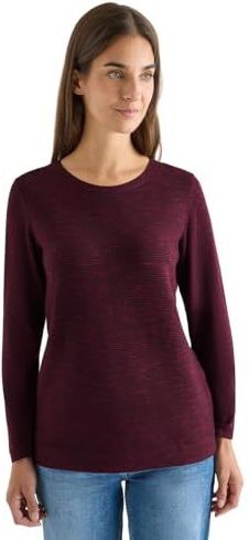 CECIL Structuurtrui Eggplant red heather melange L
