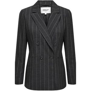 ONLMARLEY Life L/S FIT HB STR Blazer TLR, donkergrijs gemêleerd/strepen: tannine, 38