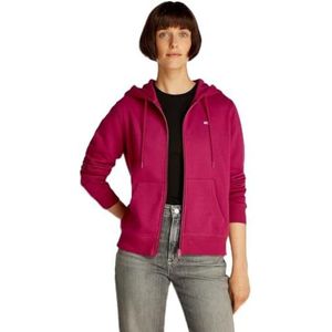 Tommy Jeans Dames TJW REG S VLAG ZIP THRU Zip Through Hoodie, Rood, XS, Rood (Briljante Berry), XS