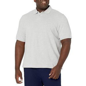 Amazon Essentials Regular-fit poloshirt van katoen piqué voor heren (verkrijgbaar in groot en lang), lichtgrijs heather, XS