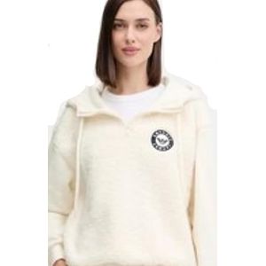 EMPORIO ARMANI VROUWEN FUZZY FLEECE HOODIE SWEATSHIRT WIT M, Wit, M