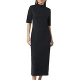 comma casual identity - Jurk - Zwart - Jersey - 7/8 Lengte - Halve Mouw