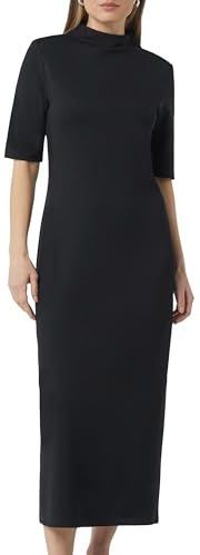 comma casual identity - Jurk - Zwart - Jersey - 7/8 Lengte - Halve Mouw