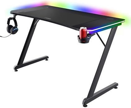 Trust GXT710 Luminus Pro Gaming Bureau - 120x60x76 cm - Zwart - RGB Verlichting
