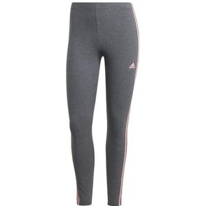 adidas Dames Essentials 3-Stripes High-Waisted Single Jersey Leggings, DARK GREY HEATHER, S