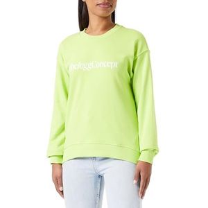 THEJOGGCONCEPT JCSAFINE Sweatshirt - Dames Sweatshirt Trui Sweater met opschrift Loose Fit, 130550/Lime Punch, XXL