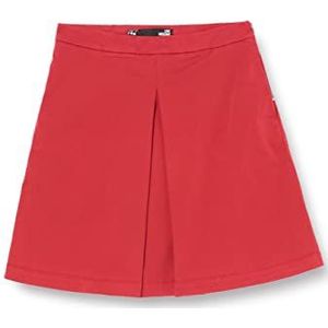Love Moschino Dames Dyed Twill Miniskirt met Black Shiny Logo Back Tag, rood, 40
