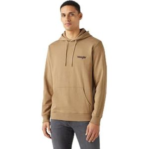 Wrangler Hoodie voor heren met logo, grijs, XXL