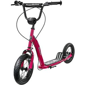 HyperMotion Scooter voor kinderen met grote gepompte wielen, max. Belasting tot 50 kg, stadsscooter met opvouwbare steun en verstelbaar stuur, Fuchsia