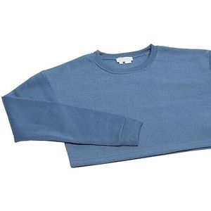 Sanika Sweatshirt met lange mouwen voor dames van 100% polyester met ronde hals DENIMBLAUW, maat S, denimblauw, S