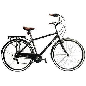 Versiliana Vintage fietsen - City Bike - Resistene - praktijk - comfortabel - perfect voor stadsmovers (zwart/wit, heren 71 cm)