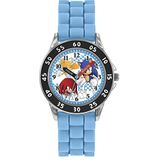 Sonic Analoge Quartz horloge voor jongens met siliconen band SNC9038, Blauw gedrukt, armband