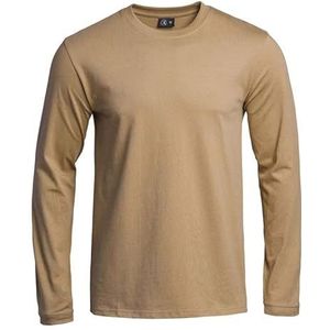 A10 Equipment Tan Strong T-shirt met lange mouwen, Beige, XL