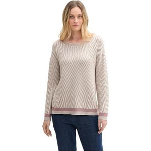 TOM TAILOR Damestrui, 36573 - Taupe Knit Heringbone, XS