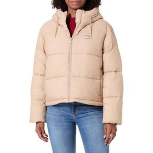 Gewatteerd regular fit jack met capuchon