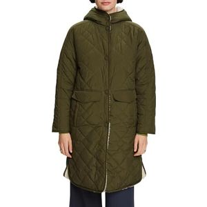 ESPRIT Omkeerbare sherpa-gewatteerde jas, khaki (dark khaki), S