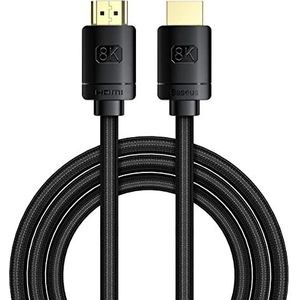 Baseus High Definition-serie HDMI-kabel 2.1, HDMI 8K naar HDMI 8K 60Hz adapterkabel, 2m, zwart