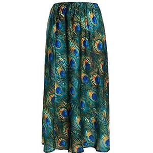 NAEMI Damesrok, turquoise meerkleurig, M