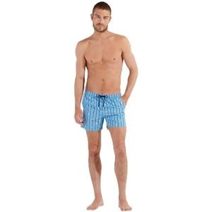 HOM Goeland zwemshorts, Strepen Blauwe tinten met meeuwen, S