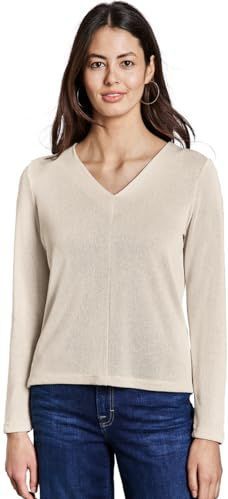 Shirt met gebreide look, Smooth Sand Beige, 36