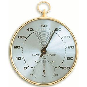 TFA Dostmann Analoge thermo-hygrometer, met messing ring, gezond binnenklimaat