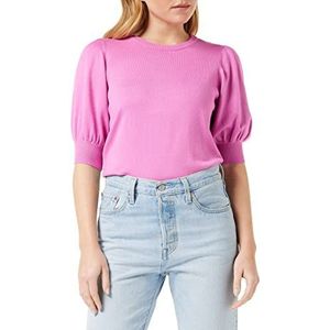 Minus Liva gebreide trui met halve pofmouwen | roze truien voor dames VK | lente dames truien | maat M