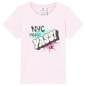 Champion Legacy Girls, grafisch T-shirt met ronde hals, S, roze, roze, S