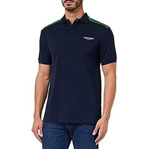 Hackett London Am Col Block poloshirt voor heren, Blauw (zwart), S