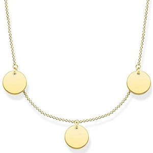 Thomas Sabo Damesketting met drie munten goud 925 sterling zilver, lengte 40-45 cm