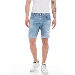 Replay Heren Tapered fit Jeans Shorts, 010, lichtblauw, 36W